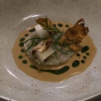 Boab root bark, I believe with a unique and exciting mix of various other flavours. Amazing texture and flavours.  at The Flackyard in Pinnacle