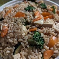 Teriyaki on brown rice with tofu at DelecTable by Zarla Jane in Scarborough