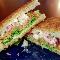 veggie burger at Trumpet Blossom Cafe in Iowa City