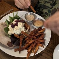 The seitan gyro. Another good choice.  at Trumpet Blossom Cafe in Iowa City