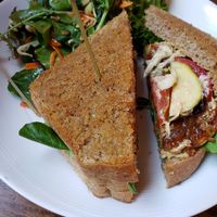 Bean burger at Trumpet Blossom Cafe in Iowa City