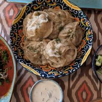 Steamed manti plate at Dervish in Berlin