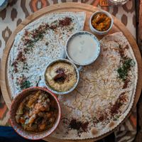 Qutab plate and dips at Dervish in Berlin