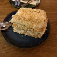 Puff pastry dessert with cream - it was very big  at Dervish in Berlin