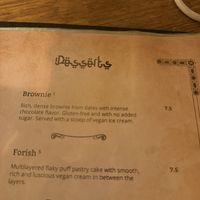 Menu  at Dervish in Berlin
