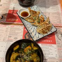 smashed cucumber salads & tofu gyoza  at MoschMosch in Mainz