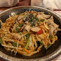 yakiudon + superprotein extra (veganes soja-hähnchen)  at MoschMosch in Mainz