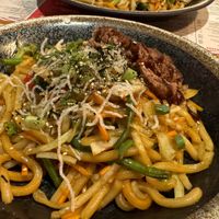 yakiudon + beyond meat niku nashi  at MoschMosch in Mainz