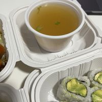 Miso soup  at Sushi King George in Surrey