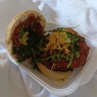 Double What the cluck vegan burger 🤤 at Boom Tingz Burgerz in Great Torrington