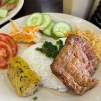 Vegan broken rice full topping  at Vinh An Chay in Ho Chi Minh City