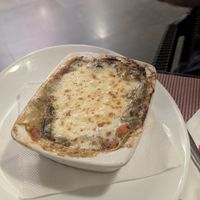 Vegan lasagna at Luigi's in Grand Baie