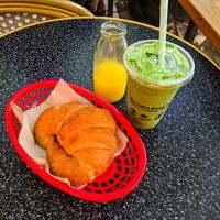 Vegan Croissant, Green Smoothie, and Fresh-Squeezed Orange Juice at La Maison at La Maison in Berlin