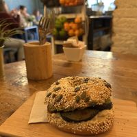Vegan bagel   at The Coffee House in Barcelona