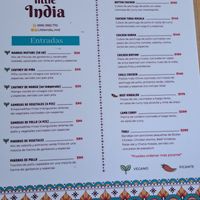 Menu side 1 at Little India - Maybe closed in Merida