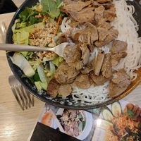 Bun Bo - rice noodles with veggies and peanuts at VEGE Kitchen in Warsaw