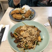 fried tofu and pad thai  at VEGE Kitchen in Warsaw