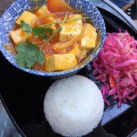 Tofu in satay sauce at VEGE Kitchen in Warsaw