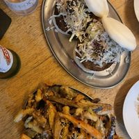 Vegan bao + vegetables tempura   at Panda Ya in Sao Paulo