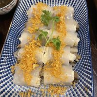 Rice noodle rolls with tofu and shiitake   at Lhong Khao in Phuket