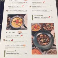 Veggie menu at Lhong Khao in Phuket