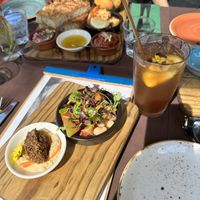 Falafel and heirloom tomato salad  at Casita Miro in Waiheke Island