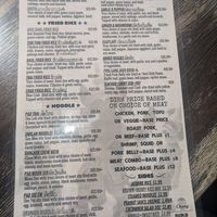 Menu curry, noodle, and rice at Moo Dang in Reno