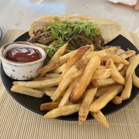 Vegan hot dog  at Boozehounds in Palm Springs