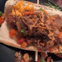 Vegan bratwurst at Boozehounds in Palm Springs