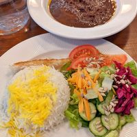 Frsenjan stew( walnut & pomegranate sauce ) at Celeshmet in Vancouver