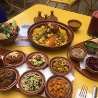 A selection of vegan dishes at Café Le Studio in Marrakech