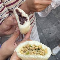 Bean paste bao and tofu skins with pepper bao  at Bao Zi in Milan