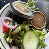 Side salad with only 2 vegan sauce available (Italian dressing and balsamic dressing)   at Chicas Cuban Cafe in Deland