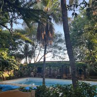 Gorgeous outdoor dining area (with a pool!)  at Casa Abierta in Leon