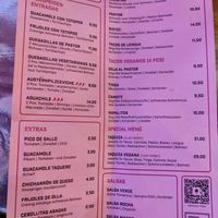 Menu at Los Carnales in Cologne