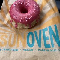 Pink (Vanilla) Donut  at SunOven Gluten Free Bakery in Ojai