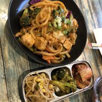 V1 stir fried broccoli with firm tofu udon no spicy   at Jang Dok Dae in Flushing