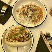 Aubergenius (bao) & That’s nuts (noodles )  at Lil Bao  in Brussels