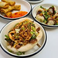 Jackfruit Bao, spring rolls, dims at Lil Bao  in Brussels