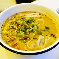 Miso soup w/noodles at Lil Bao  in Brussels