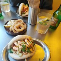 Baos mit Chicken, Calamaris, Ginger Beer at Lil Bao  in Brussels