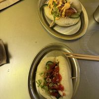 Chicken bao and beef bao  at Lil Bao  in Brussels