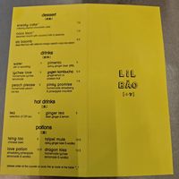 Menu at Lil Bao  in Brussels