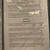 I didnt photo the whole menu but its on their website!  at La Hacienda 101 in Emerald Beach