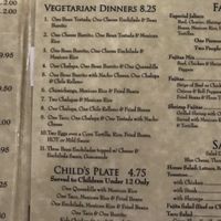 Vegetarian menu features entrées that can be customized to be vegan.  at Jalisco Mexican Restaurant in Salina