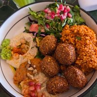 Some of the best food I've had.

I picked the falafel bowl with bulgur and a homemade lemonade. Total was 195kr but well worth it in my opinion. at Gaza Grill Kødbyen in Copenhagen
