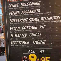 The plant based menu at The Fisherman's Rest in Southport