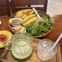 Green juice and pancake   at Sữa Cafe in Hoi An