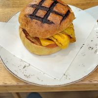 Egg sandwich at Azahar Café in Bogota