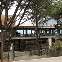Farmers market on the breezeway at Parnassus Farmers' Market in San Francisco